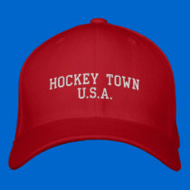 HOCKEY TOWN U.S.A. embroidered hats