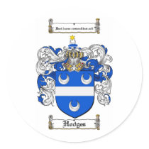 HODGES FAMILY CREST -  HODGES COAT OF ARMS STICKER