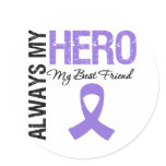 Hodgkin's Disease Best Friend Always My Hero Round Stickers