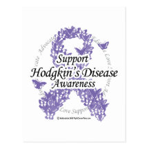 Hodgkin's Disease Ribbon of Butterflies Post Cards