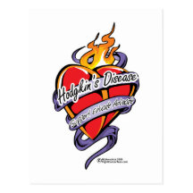 Hodgkin's Disease Tattoo Heart Post Cards