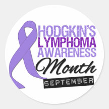 Hodgkins Lymphoma Awarenes Month Draped Ribbon Sticker