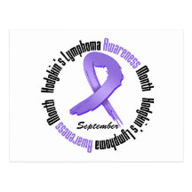 Hodgkins Lymphoma  Awareness Month Grunge  Ribbon Post Cards