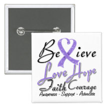 Hodgkin's Lymphoma Believe Heart Collage Pins