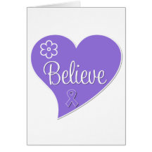 Hodgkins Lymphoma Believe Heart Greeting Cards