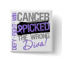 Hodgkins Lymphoma Cancer Picked The Wrong Diva Pinback Button