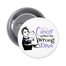 Hodgkins Lymphoma Cancer Picked The Wrong Diva Pinback Button