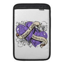 Hodgkin's Lymphoma  Hope Faith Dual Hearts Sleeves For MacBook Air
