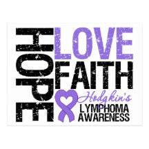 Hodgkin's Lymphoma HOPE LOVE FAITH Post Card