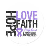 Hodgkin's Lymphoma HOPE LOVE FAITH Round Stickers