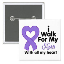 Hodgkin's Lymphoma I Walk For My Hero Buttons
