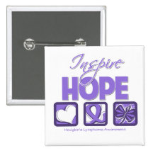 Hodgkin's Lymphoma Inspire Hope Pinback Buttons