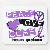 Hodgkin's Lymphoma PEACE LOVE CURE 1 Mousepads