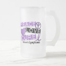 Hodgkin's Lymphoma PEACE LOVE CURE 1 Mugs