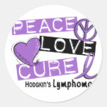 Hodgkin's Lymphoma PEACE LOVE CURE 1 Sticker