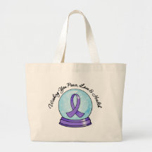 Hodgkins Lymphoma Ribbon Merry Christmas Snowglobe Bag