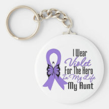 Hodgkins Lymphoma Ribbon My Hero My Aunt Keychains