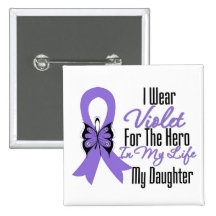 Hodgkins Lymphoma Ribbon My Hero My Daughter Pinback Buttons
