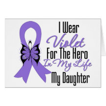 Hodgkins Lymphoma Ribbon My Hero My Daughter Greeting Card