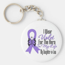 Hodgkins Lymphoma Ribbon My Hero My Daughter-inLaw Key Chain