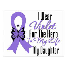 Hodgkins Lymphoma Ribbon My Hero My Daughter Postcard