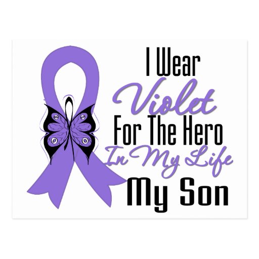 Hodgkins Lymphoma Ribbon My Hero My Son Postcards