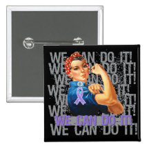 Hodgkin's Lymphoma Rosie WE CAN DO IT Buttons
