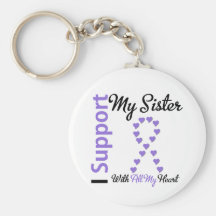 Hodgkins Lymphoma Support Sister Key Chains