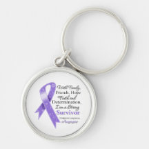 Hodgkins Lymphoma Support Strong Survivor Keychain