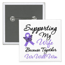 Hodgkin's Lymphoma  Supporting Wife Pinback Button