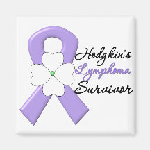 Hodgkin's Lymphoma Survivor Flower Ribbon Fridge Magnets