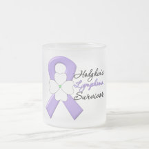 Hodgkin's Lymphoma Survivor Flower Ribbon Coffee Mugs