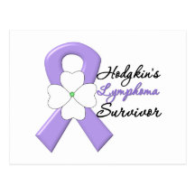 Hodgkin's Lymphoma Survivor Flower Ribbon Post Card
