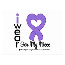 Hodgkins Lymphoma Violet Heart Support Niece Postcards
