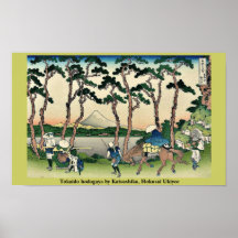 Hodogaya de Tokaido par Katsushika, Hokusai Ukiyoe Affiche