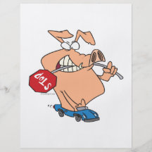 hogging the road pig cartoon flyer design