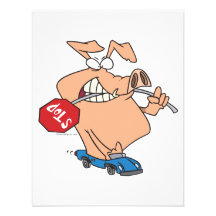 hogging the road pig cartoon invite