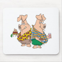 hogs pig out pigs funny cartoon mousepads