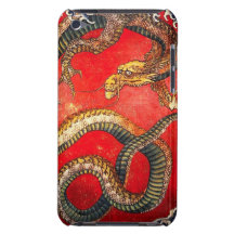 Hokusai Gold Japanese Dragon iPod Touch Case