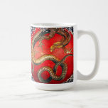 Hokusai Gold Japanese Dragon Mug