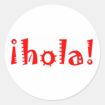 Hola Round Sticker