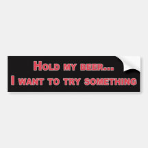 hold my beer bumper sticker