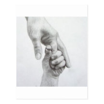 Holding hands postcard