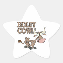 holey cow funny holy cow pun cartoon stickers
