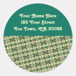 Holiday Address Labels Round Sticker