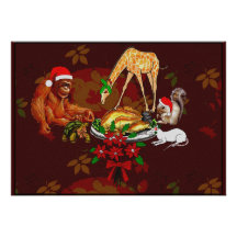 Holiday Animal Cannibals Custom Invitations