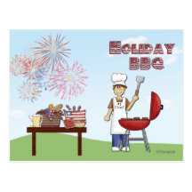 Holiday BBQ Invitation Postcard