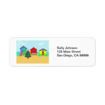 Holiday Beach Cabanas Return Address Labels