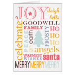 Holiday best colourful Christmas greeting non-phot Greeting Cards