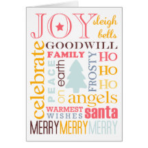 Holiday best colourful Christmas greeting non-phot Greeting Cards